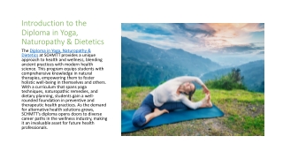 Empowering Wellness - Exploring the Diploma in Yoga, Naturopathy & Dietetics