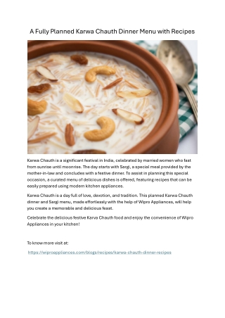 A Fully Planned Karwa Chauth Dinner Menu With Recipes