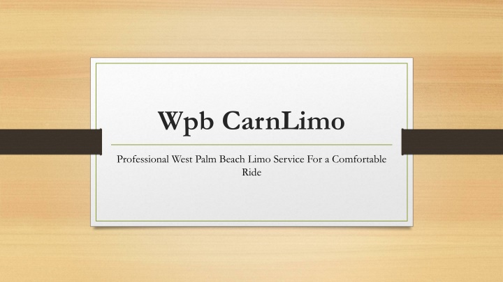 wpb carnlimo