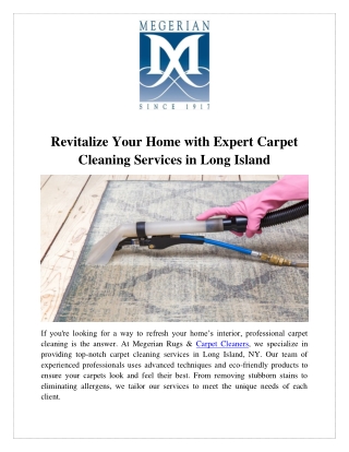 Revitalize Your Home with Expert Carpet Cleaning Services in Long Island