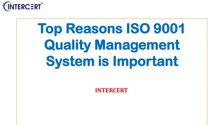 top reasons iso 9001 quality management system