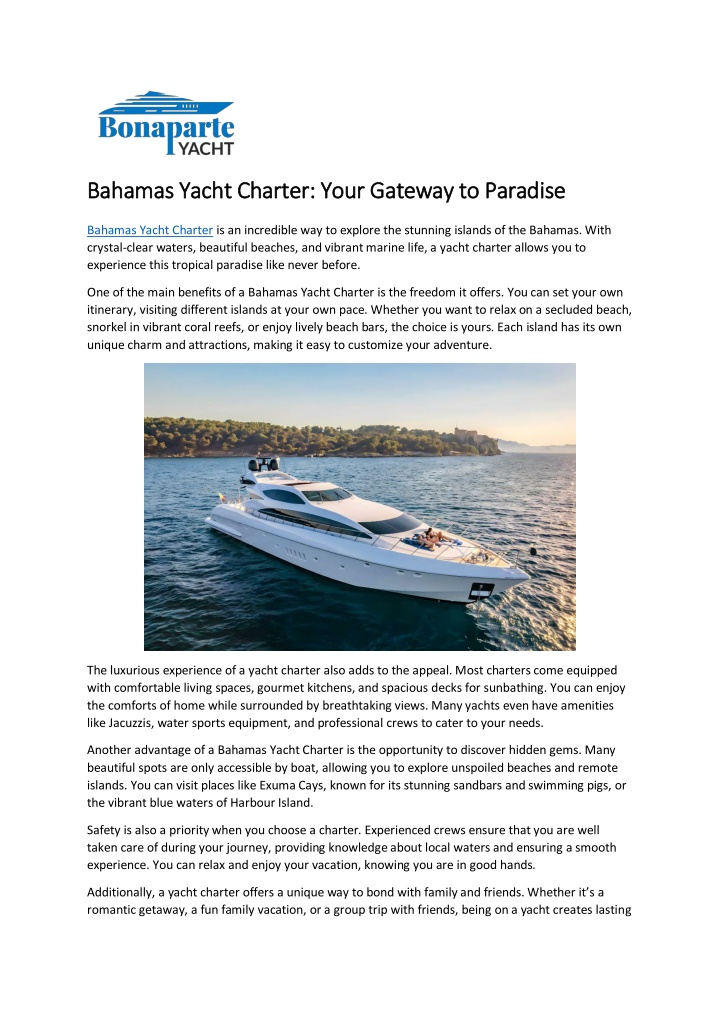 bahamas yacht charter your gateway to paradise