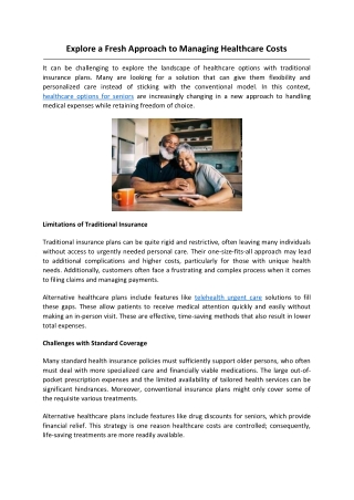 Explore a Fresh Approach to Managing Healthcare Costs