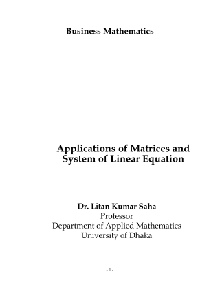 business mathematics