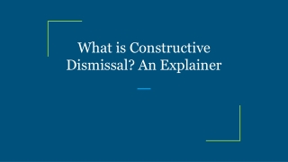 what is constructive dismissal an explainer