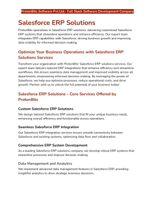 Salesforce ERP Solutions Company | Salesforce ERP Integration Services