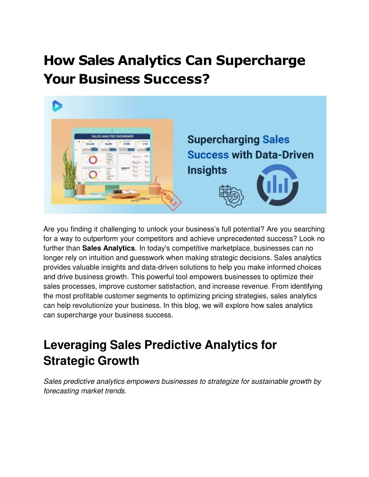 how sales analytics can supercharge your business success