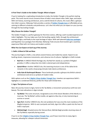 a first timer s guide to the golden triangle what