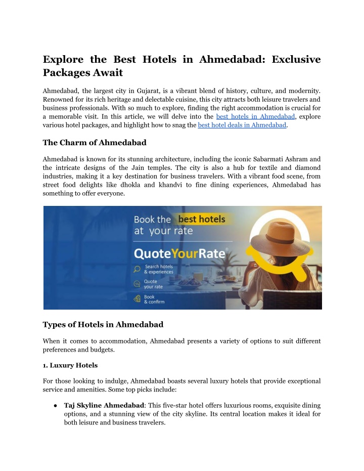 explore the best hotels in ahmedabad exclusive