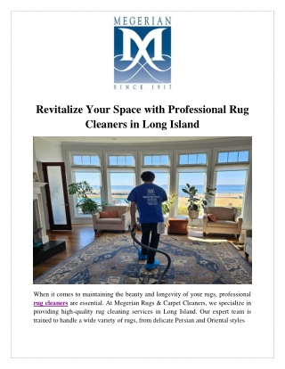 Revitalize Your Space with Professional Rug Cleaners in Long Island