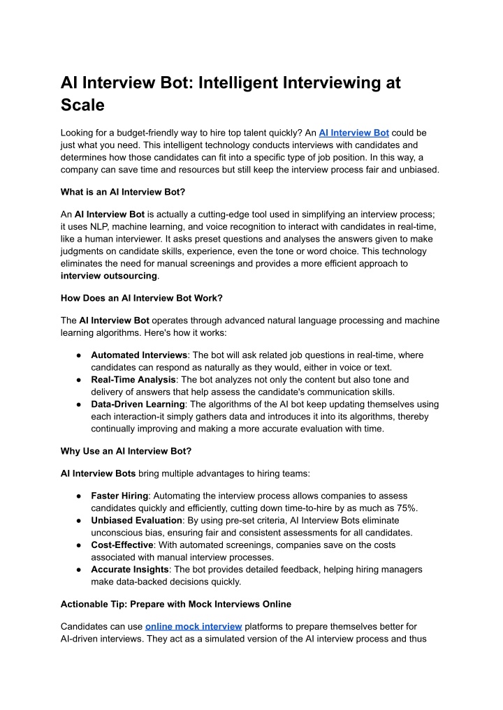 ai interview bot intelligent interviewing at scale