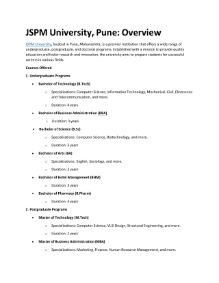 JSPM University