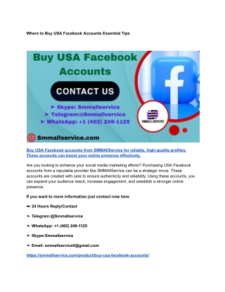 Where to Buy USA Facebook Accounts Essential Tips