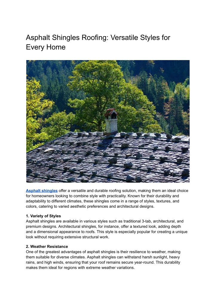 asphalt shingles roofing versatile styles