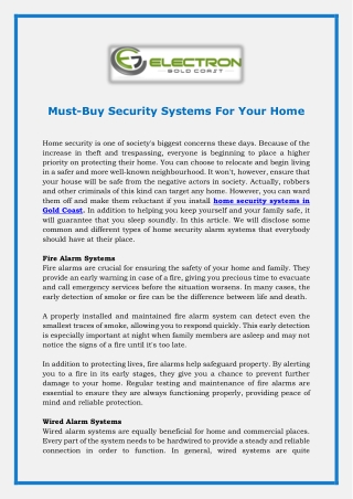 Must-Buy Security Systems For Your Home