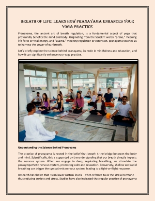 Breath of Life Learn How Pranayama Enhances Your Yoga Practice