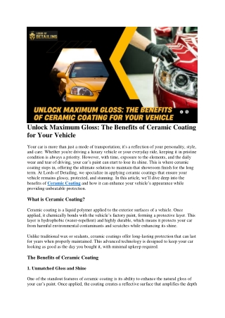 unlock maximum gloss the benefits of ceramic