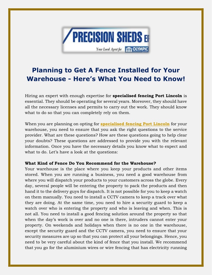 planning to get a fence installed for your