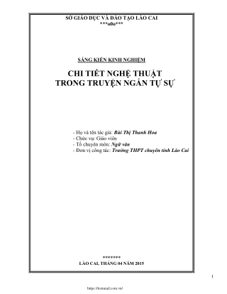 Chi tiết nghệ thuật trong truyện ngắn tự sự