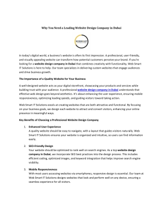 why you need a leading website design company