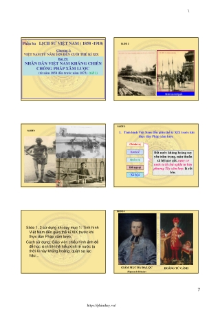 Tiết 1, Bài 19: Nhân dân Việt Nam kháng chiến chống Pháp xâm lược (1858 - 1873)