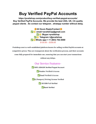 Buy Verified PayPal in our store