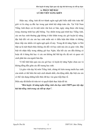 r n luy n k n ng nghe qua vi c d y b i h t trong