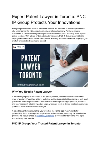 Patent lawyer toronto