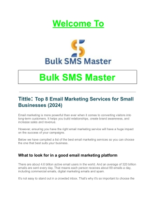 Top 8 Email Marketing Services for Small Businesses 2024