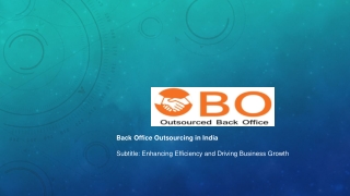 Back Office Outsourcing in India