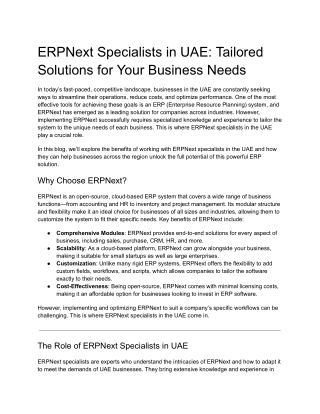 ERPNext Specialists in UAE_ Tailored Solutions for Your Business Needs