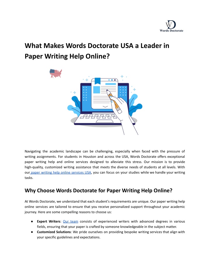 what makes words doctorate usa a leader in paper