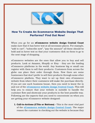 How To Create An Ecommerce Website Design That Performs - Find Out Now