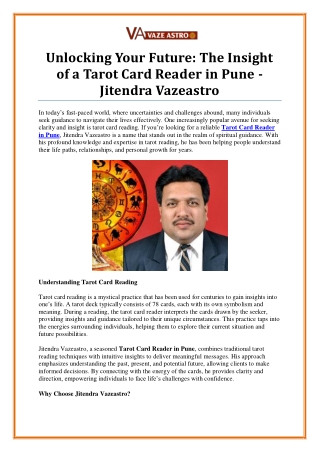 Unlock Your Future with the Best Tarot Card Reader in Pune