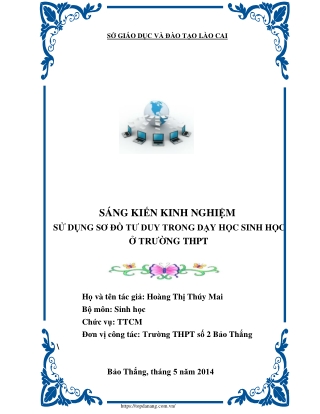 Sử dụng sơ đồ tư duy trong giảng dạy môn Sinh học ở trường THPT