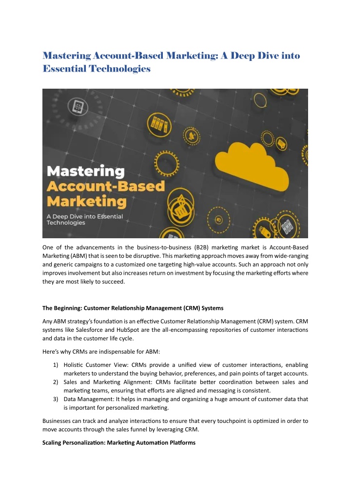 mastering account based marketing a deep dive