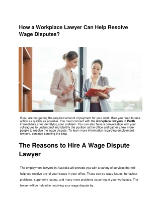 How a Workplace Lawyer Can Help Resolve Wage Disputes_