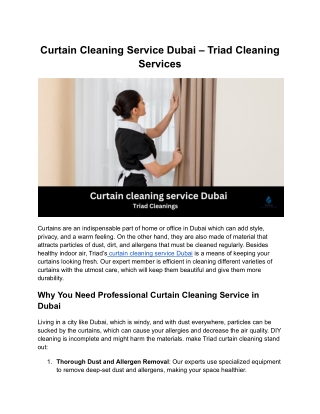 Curtain cleaning service Dubai