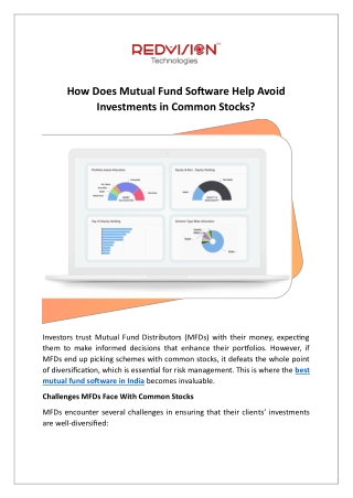 How Does Mutual Fund Software Help Avoid Investments in Common Stocks