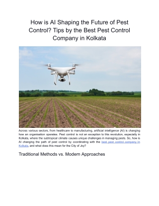 How is AI Shaping the Future of Pest Control? Tips by the Best Pest Control Comp