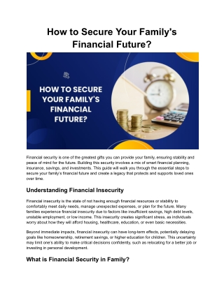 How to Secure Your Family's Financial Future