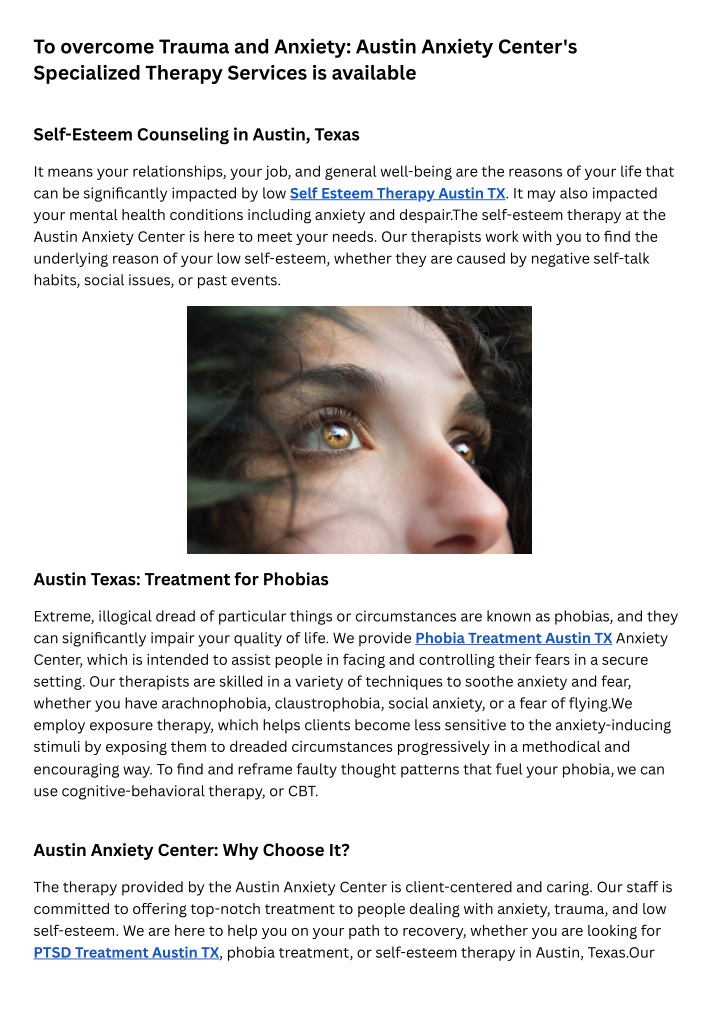 to overcome trauma and anxiety austin anxiety