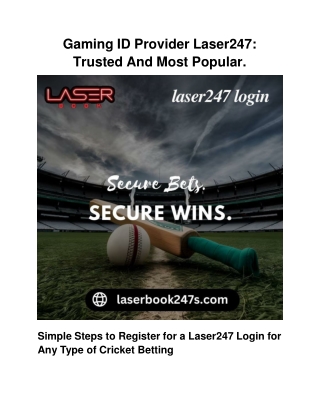 gaming id provider laser247 trusted and most popular