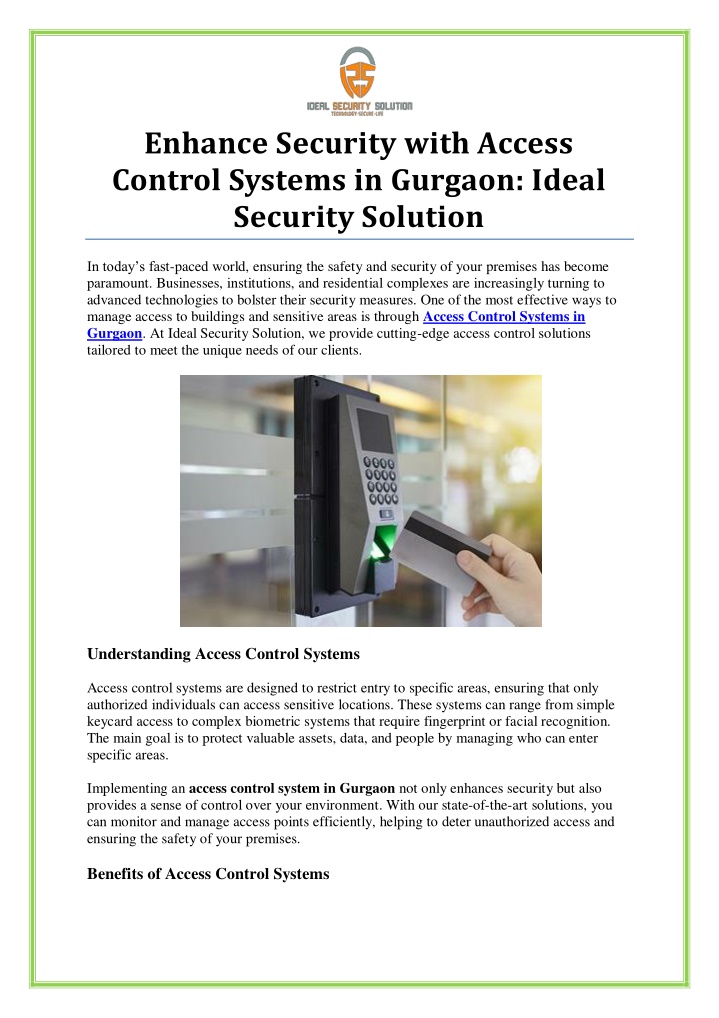 enhance security with access control systems