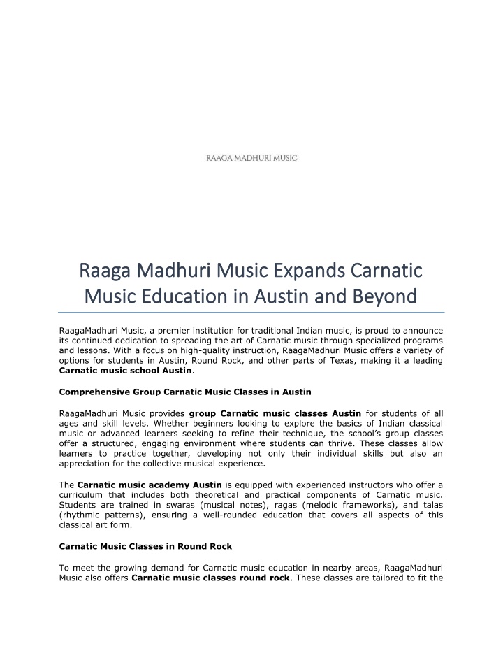 raaga raaga madhuri music expands carnatic