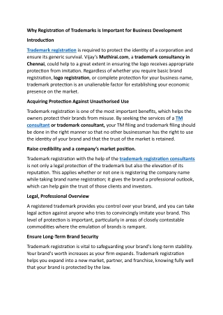 Why Registration of Trademarks is Important for Business Development