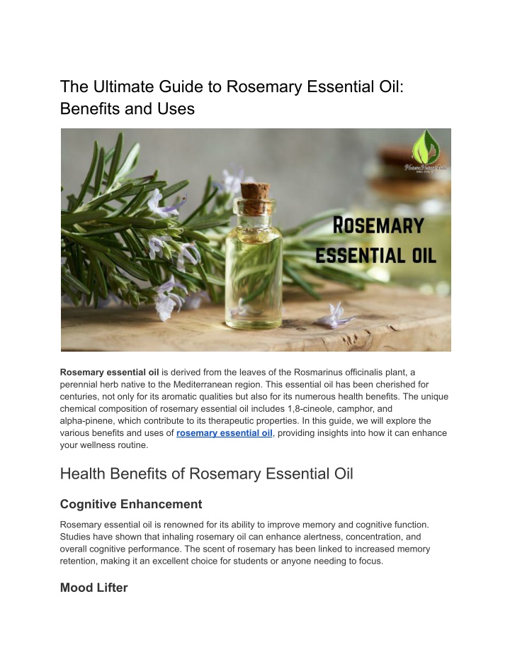 the ultimate guide to rosemary essential