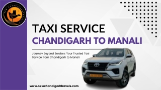 TAXI SERVICE CHANDIGARH TO MANALI by new chandigarh travels