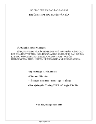 Sử dụng các video và các hình ảnh phù hợp nâng cao kết quả học tập Hóa học 11