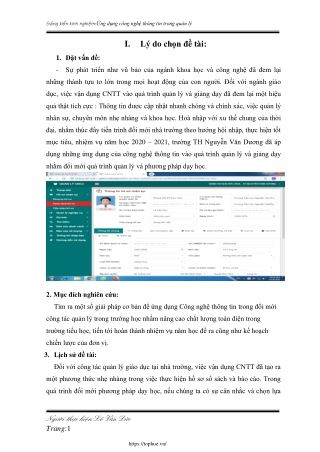 Ứng dụng công nghệ thông tin trong quản lý